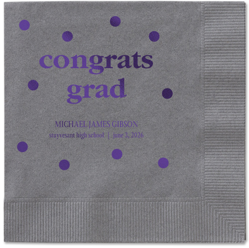 Speckled Blots Napkin, Purple, Pewter, purple