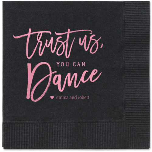 Dance Along Napkins, Pink, Black