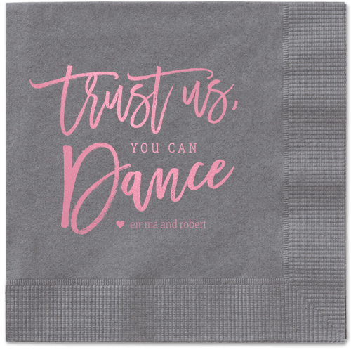 Dance Along Napkins, Pink, Pewter, Blush