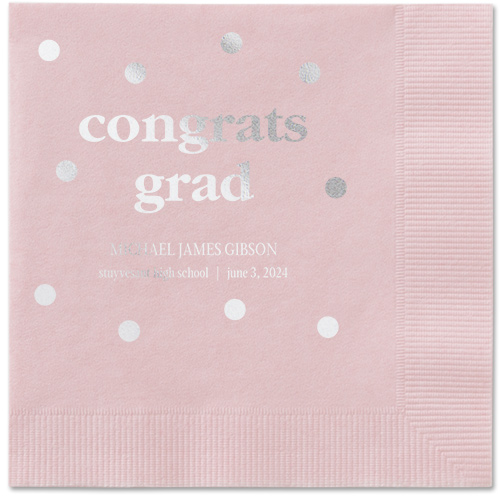 Speckled Blots Napkin, Grey, Blush