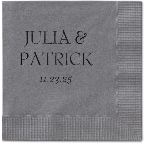 Modern Flow Napkin, Black, Pewter