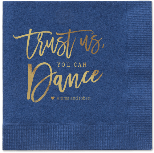 Dance Along Napkins, Yellow, Navy, Gold
