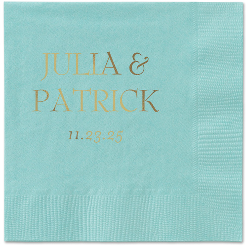 Modern Flow Napkin, Yellow, Aqua, gold-metallic