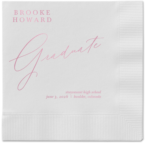 Graceful Touch Napkin, Pink, White, blush