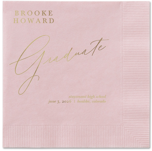 Graceful Touch Napkin, Yellow, Blush, gold-metallic