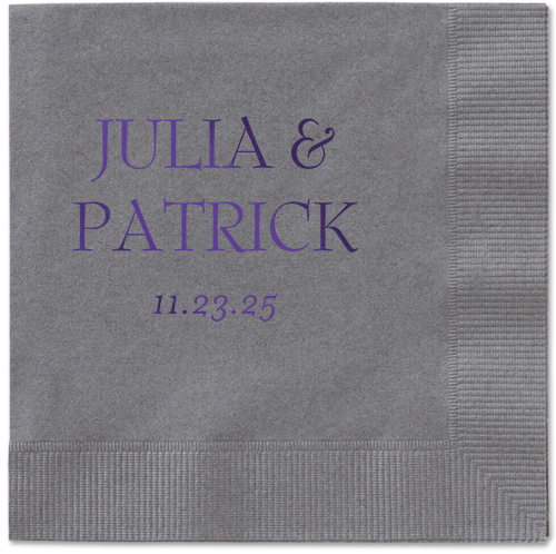 Modern Flow Napkin, Purple, Pewter