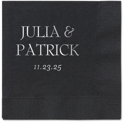 Modern Flow Napkin, Grey, Black