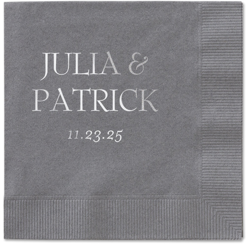 Modern Flow Napkin, Grey, Pewter