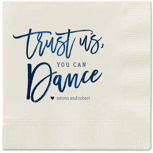 Dance Along Napkins, Blue, Ecru