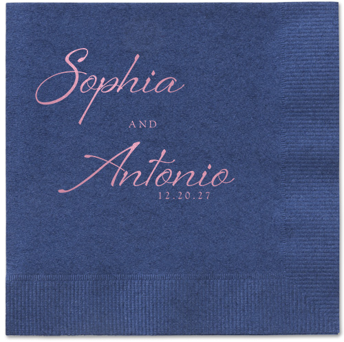 Torn Textures Napkin, Pink, Navy, blush