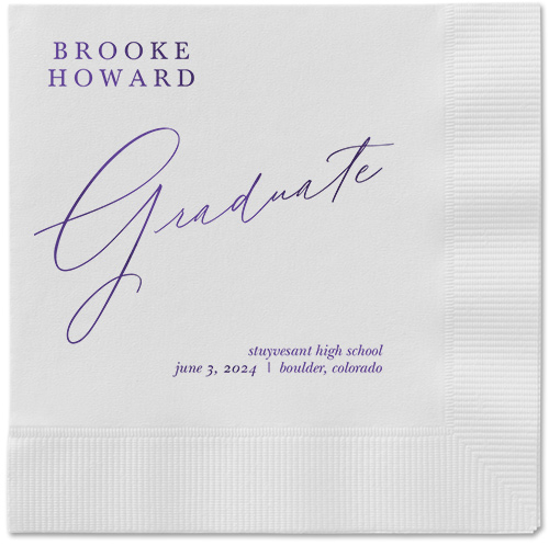 Graceful Touch Napkin, Purple, White