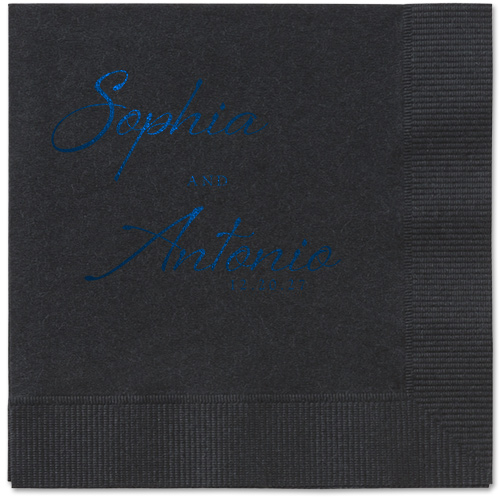 Torn Textures Napkin, Blue, Black, midnight