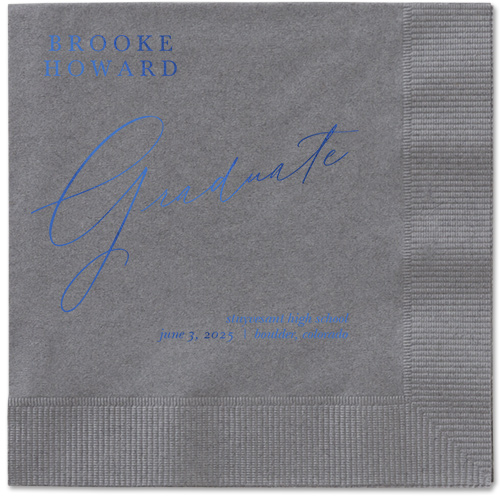 Graceful Touch Napkin, Blue, Pewter