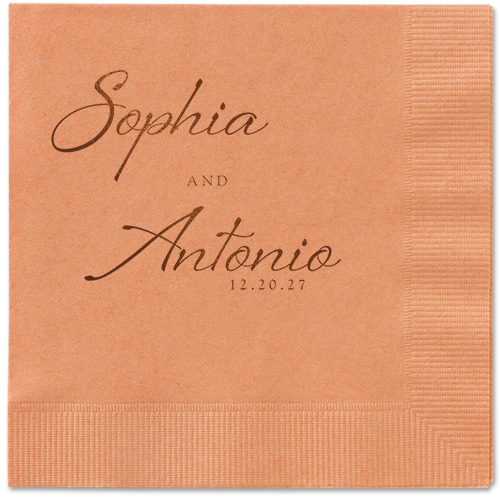 Torn Textures Napkin, Brown, Coral, mocha-matte