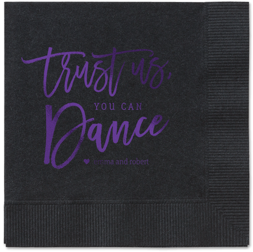 Dance Along Napkins, Purple, Black, Purple