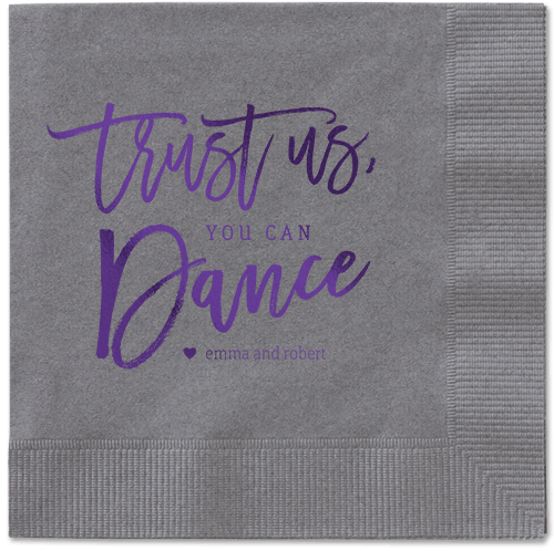 Dance Along Napkins, Purple, Pewter, Purple