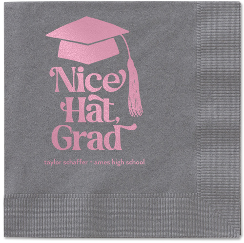 Nice Cap Napkin, Pink, Pewter