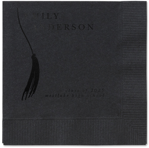 Direct Tassel Napkin, Black, Black