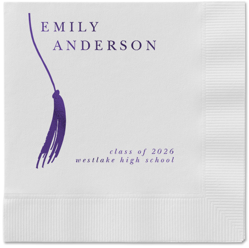 Direct Tassel Napkin, Purple, White, purple
