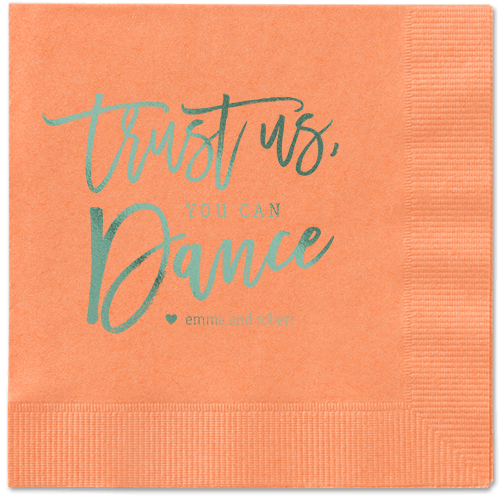 Dance Along Napkins, Green, Coral, Sage