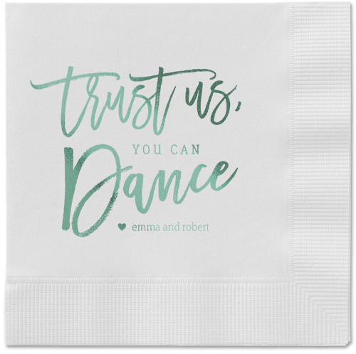 Dance Along Napkins, Green, White, Sage