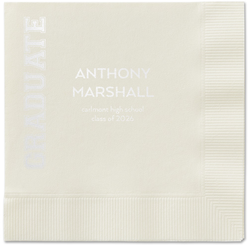 Varsity Headline Napkin, White, Ecru, white