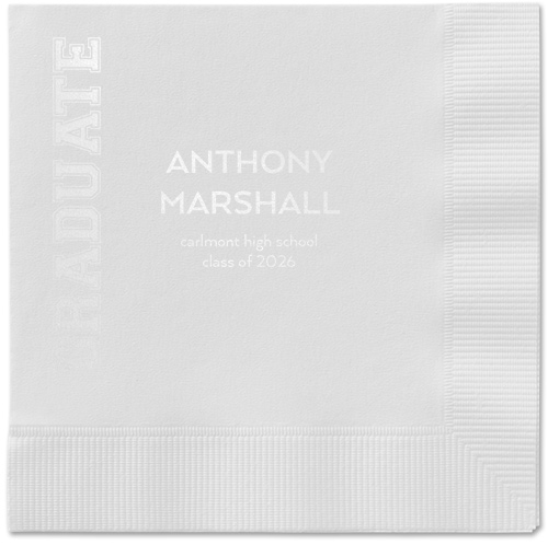 Varsity Headline Napkin, White, White, white