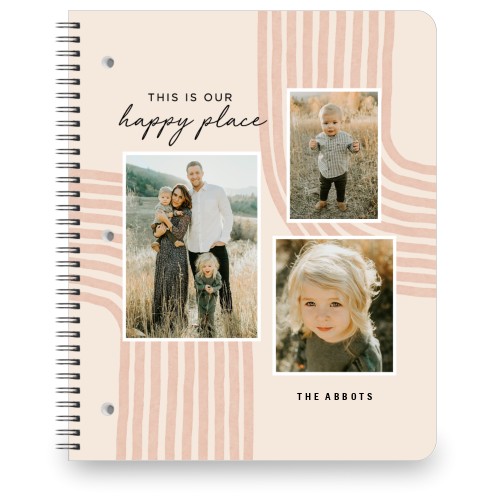 Boho Rays Large Notebook, 8.5x11, Beige