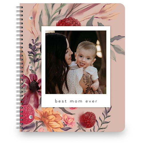 Vintage Florals Large Notebook, 8.5x11, White, white