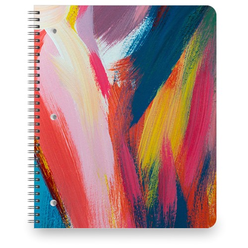 Abstract Brushstrokes Large Notebook, 8.5x11, Multicolor