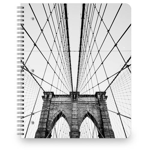 Brooklyn Bridge Large Notebook, 8.5x11, Multicolor