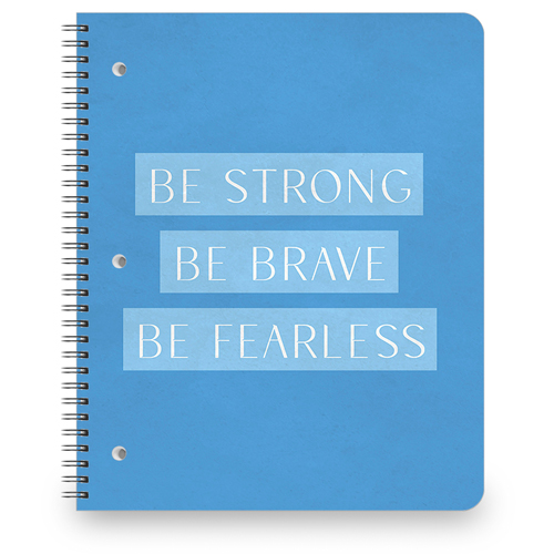 Strong Brave Fearless Large Notebook, 8.5x11, Multicolor