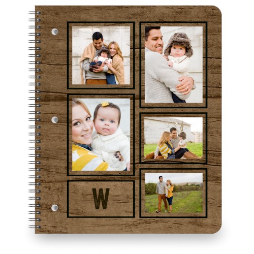 Rustic Pictogram Large Notebook, 8.5x11, Brown