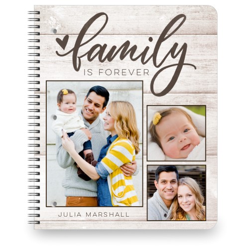Rustic Family Forever Large Notebook, 8.5x11, Brown