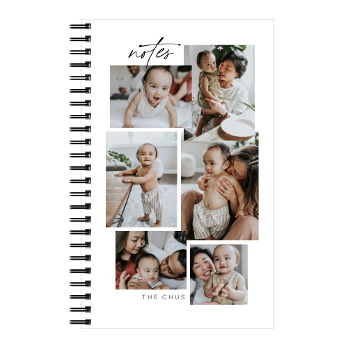 Center Stack Collage 5x8 Notebook, 5x8, White