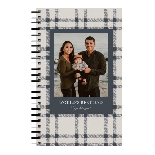 Soft Plaid Stamp 5x8 Notebook, 5x8, Gray