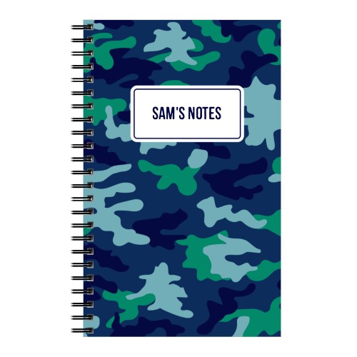 Modern Camo 5x8 Notebook, 5x8, Blue