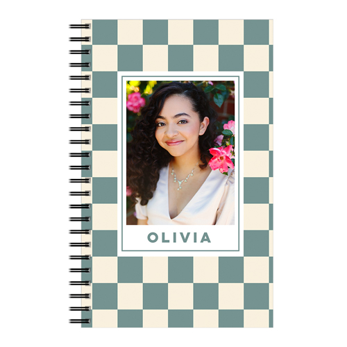 Checkerboard 5x8 Notebook, 5x8, Blue, cedar