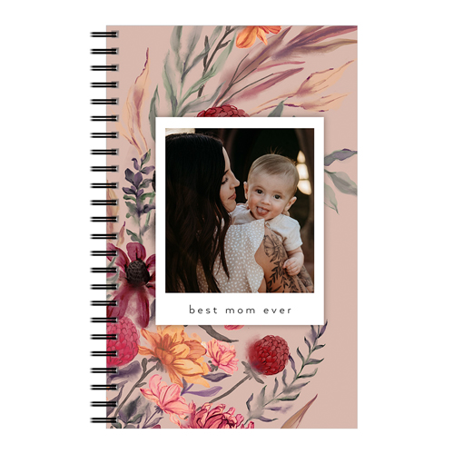 Vintage Florals 5x8 Notebook, 5x8, White