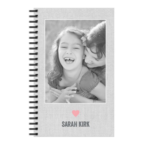 Family Heart Always 5x8 Notebook, 5x8, Gray