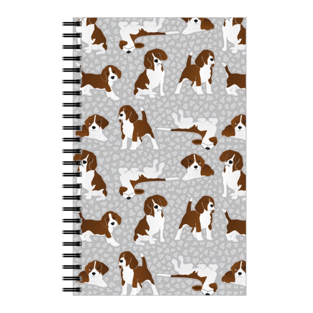 Beagle Dog Notebook, 5x8, Gray