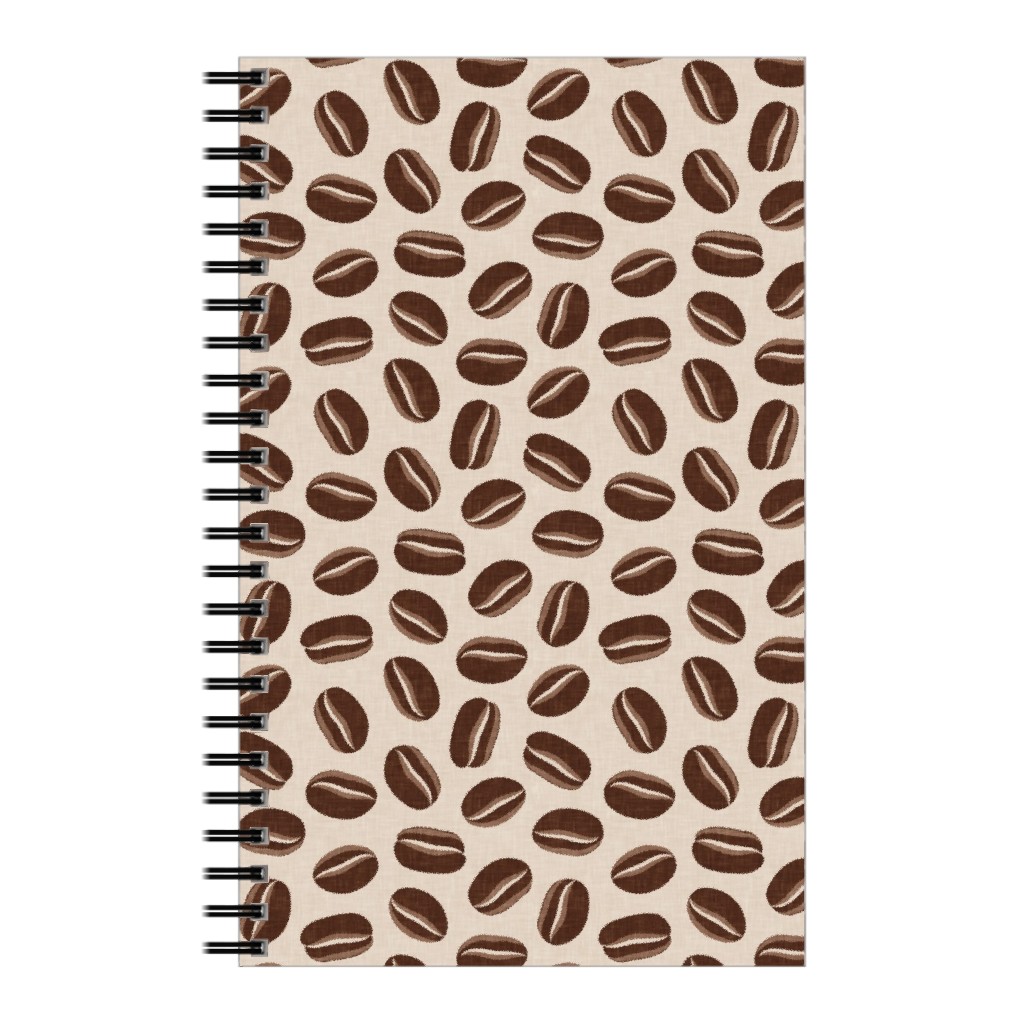 Coffee Beans - Coffee House - Beige Notebook, 5x8, Brown