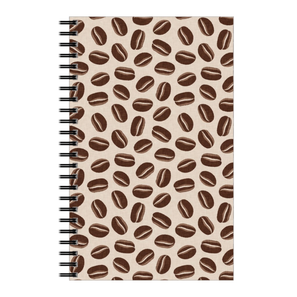 Coffee Beans - Coffee House - Beige Notebook, 5x8, Brown, Brown