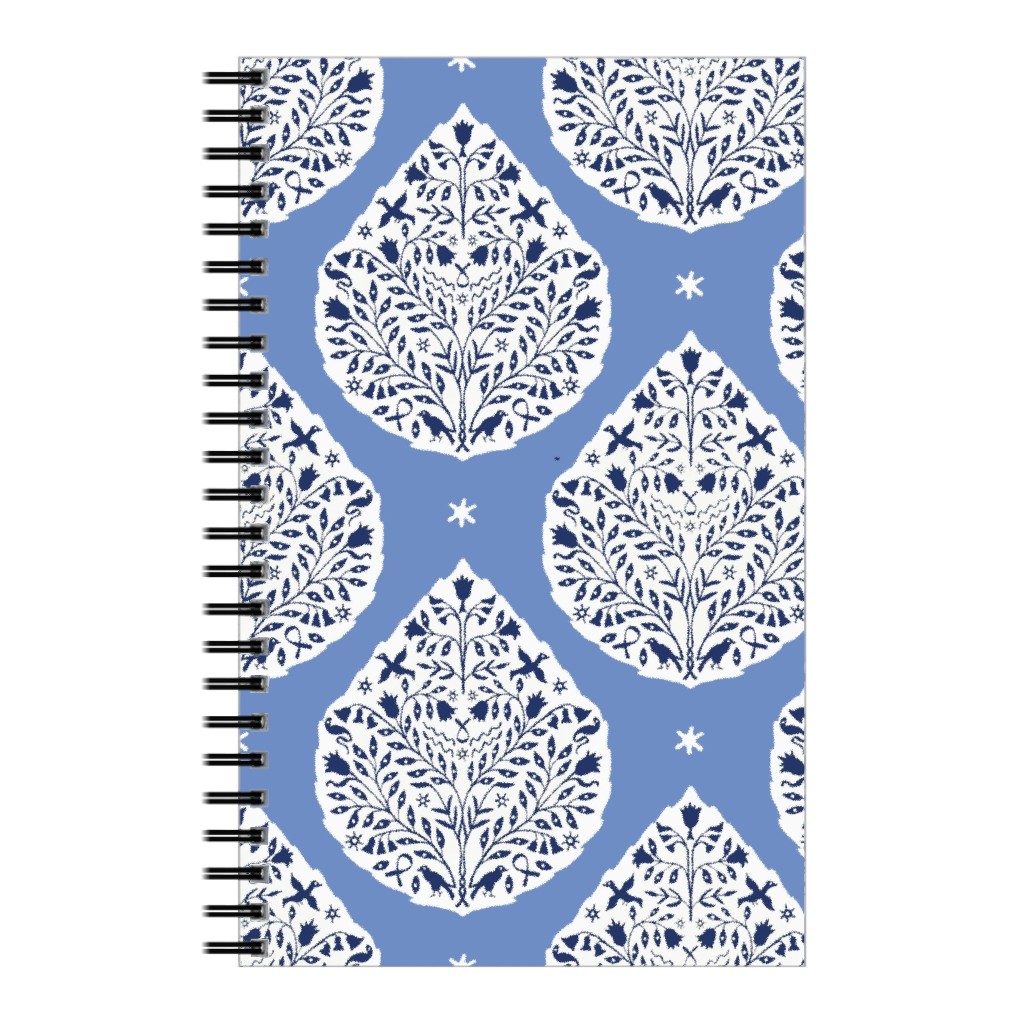 Conway Paisley - Cobalt and Navy Notebook, 5x8, Blue