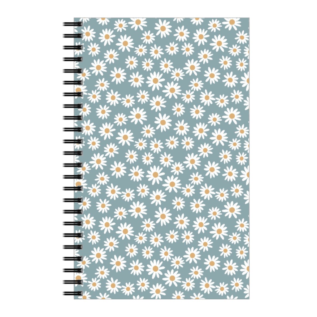 Daisy Print Notebook, 5x8, Blue