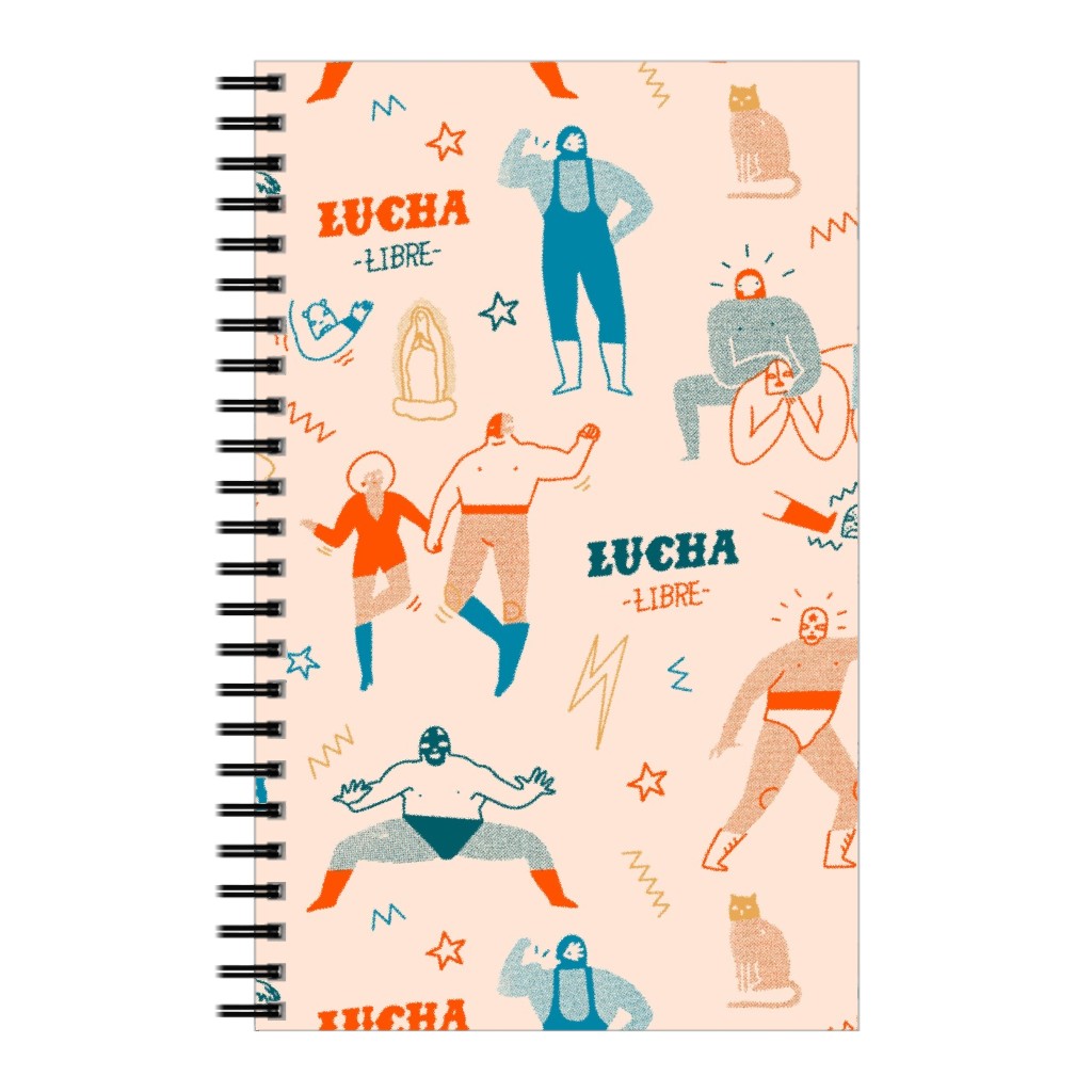 Mexican Lucha Libre - Beige Notebook, 5x8, Beige, Pearl