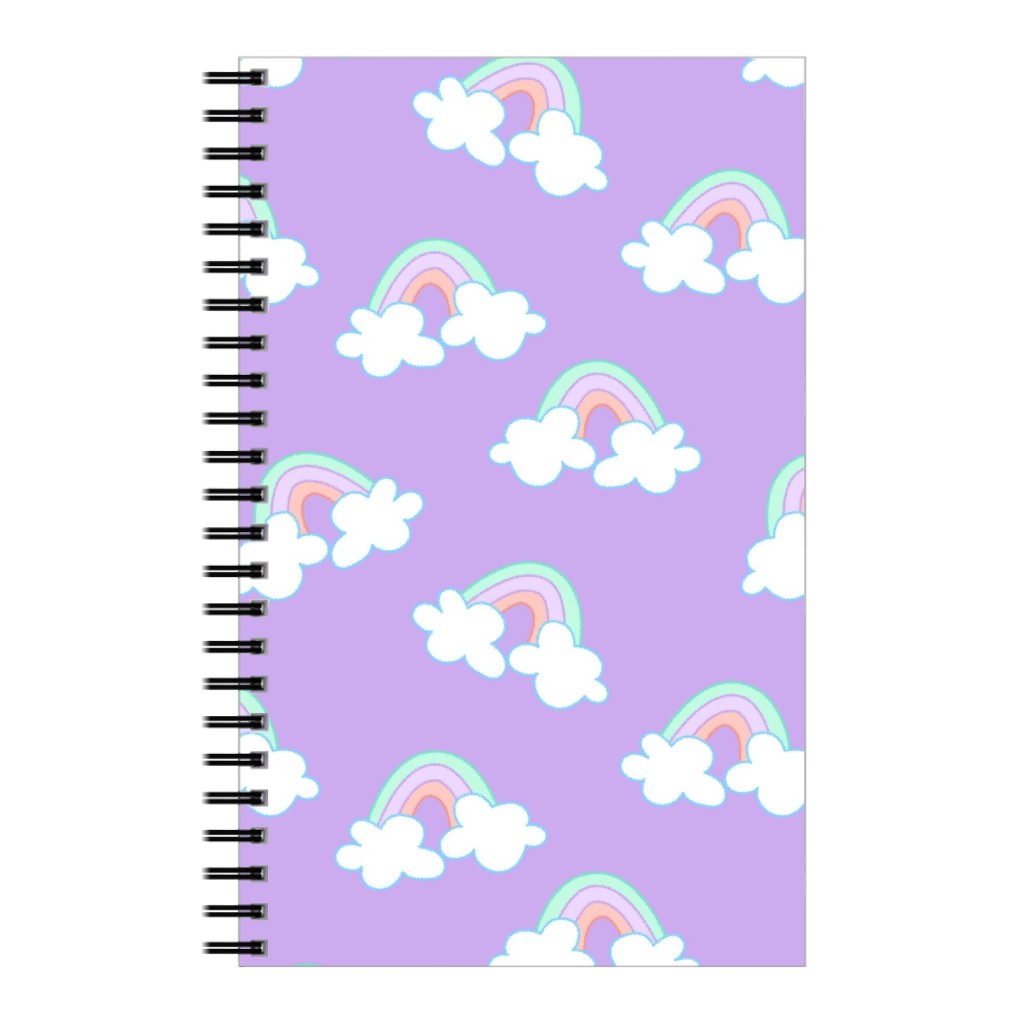 Nicola Unicorn Rainbows Notebook, 5x8, Purple