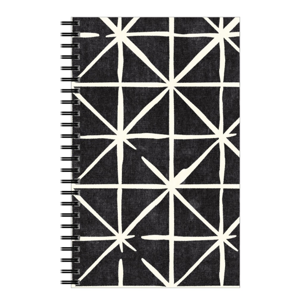 Geometric Triangles - Distressed Geometric Notebook, 5x8, Black