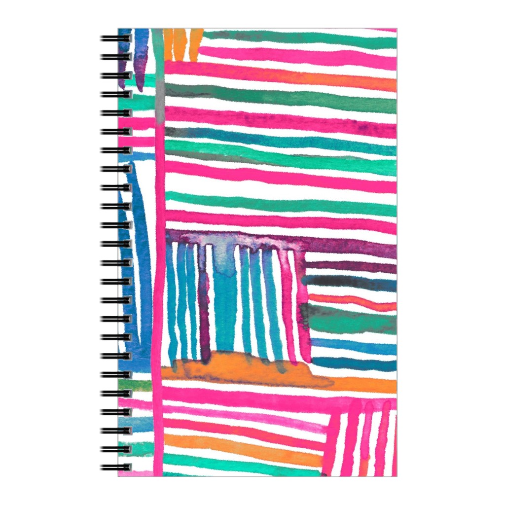 Linear Meditation Notebook, 5x8, Multicolor, Hot Pink