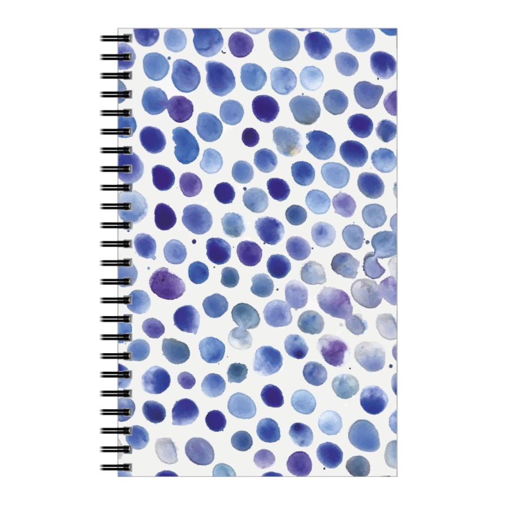 Watercolor Finger Dots - Blue Notebook, 5x8, Blue